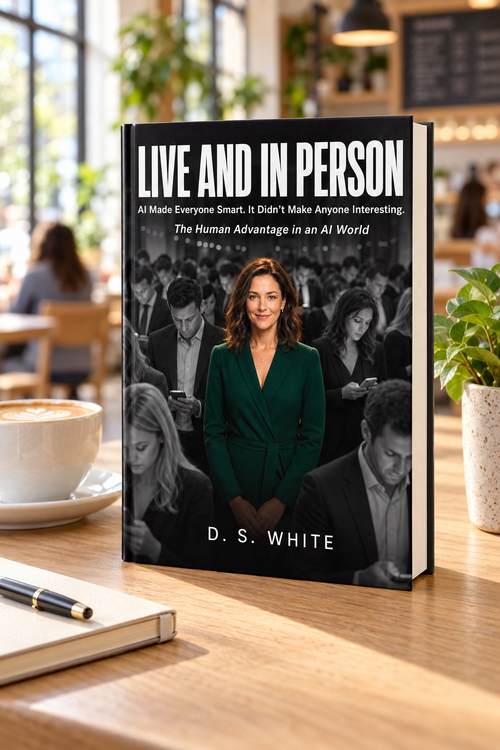 "Live and In Person" The Full Ebook - Ai Made Everyone Smarter. It Didn't Make Anyone Interesting! by D.S. White